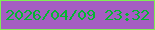 文字の大きさ：1、枠の色：7fee54、背景の色：a55dc2、文字の色：04b732 無料ブログパーツのブログ時計