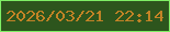 文字の大きさ：3、枠の色：7fef65、背景の色：2d551d、文字の色：c28326 無料ブログパーツのブログ時計