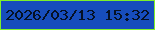 文字の大きさ：3、枠の色：7ff02a、背景の色：174dbc、文字の色：051125 無料ブログパーツのブログ時計