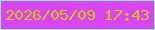 文字の大きさ：2、枠の色：7ff0c6、背景の色：d946f1、文字の色：d0c215 無料ブログパーツのブログ時計