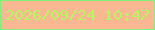 文字の大きさ：4、枠の色：7ff17b、背景の色：f9b892、文字の色：b2f85e 無料ブログパーツのブログ時計