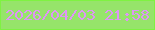 文字の大きさ：2、枠の色：7ff242、背景の色：96e46a、文字の色：de95f5 無料ブログパーツのブログ時計