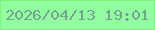 文字の大きさ：3、枠の色：7ff27c、背景の色：91fea0、文字の色：73a391 無料ブログパーツのブログ時計