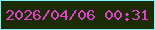 文字の大きさ：2、枠の色：7ff2fe、背景の色：1b2b03、文字の色：de42cf 無料ブログパーツのブログ時計