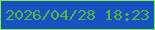 文字の大きさ：1、枠の色：7ff342、背景の色：1652c2、文字の色：56b645 無料ブログパーツのブログ時計