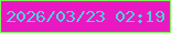 文字の大きさ：1、枠の色：7ff35a、背景の色：e918c1、文字の色：4cd4d5 無料ブログパーツのブログ時計