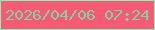文字の大きさ：5、枠の色：7ff4bb、背景の色：f75a74、文字の色：85cfa4 無料ブログパーツのブログ時計