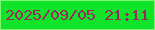 文字の大きさ：3、枠の色：7ff572、背景の色：0fe42a、文字の色：9c285e 無料ブログパーツのブログ時計