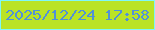 文字の大きさ：2、枠の色：7ff7f8、背景の色：bae325、文字の色：5191d8 無料ブログパーツのブログ時計
