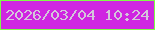 文字の大きさ：3、枠の色：7ffb46、背景の色：cf26e1、文字の色：d4c7db 無料ブログパーツのブログ時計