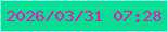 文字の大きさ：3、枠の色：7ffceb、背景の色：06de93、文字の色：e616b7 無料ブログパーツのブログ時計