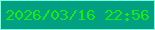 文字の大きさ：4、枠の色：7ffee0、背景の色：01a082、文字の色：15ec14 無料ブログパーツのブログ時計