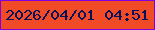文字の大きさ：2、枠の色：8000df、背景の色：f04b26、文字の色：080f5b 無料ブログパーツのブログ時計
