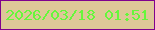 文字の大きさ：5、枠の色：80018e、背景の色：dec798、文字の色：66f73b 無料ブログパーツのブログ時計