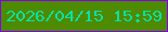 文字の大きさ：1、枠の色：8002ed、背景の色：4e8b01、文字の色：0be0a3 無料ブログパーツのブログ時計