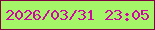 文字の大きさ：4、枠の色：800442、背景の色：a4f668、文字の色：cf07a3 無料ブログパーツのブログ時計