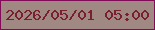 文字の大きさ：4、枠の色：800b56、背景の色：a08982、文字の色：7a1f2e 無料ブログパーツのブログ時計