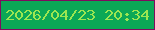 文字の大きさ：4、枠の色：800b5e、背景の色：0ba856、文字の色：9ce651 無料ブログパーツのブログ時計