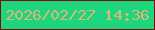 文字の大きさ：2、枠の色：800c10、背景の色：1dd57d、文字の色：deb57d 無料ブログパーツのブログ時計