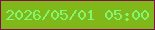 文字の大きさ：5、枠の色：800e53、背景の色：80b819、文字の色：7ff771 無料ブログパーツのブログ時計