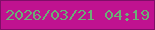 文字の大きさ：1、枠の色：800e68、背景の色：c01290、文字の色：6cae76 無料ブログパーツのブログ時計