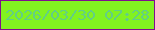文字の大きさ：3、枠の色：800e8e、背景の色：82f220、文字の色：62ce85 無料ブログパーツのブログ時計