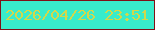 文字の大きさ：3、枠の色：801016、背景の色：38eccb、文字の色：d2d84b 無料ブログパーツのブログ時計