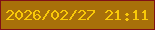 文字の大きさ：1、枠の色：801016、背景の色：a87009、文字の色：f9c909 無料ブログパーツのブログ時計