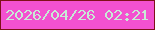 文字の大きさ：3、枠の色：801019、背景の色：f351d0、文字の色：c8ead6 無料ブログパーツのブログ時計