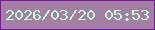 文字の大きさ：4、枠の色：8011ab、背景の色：a47fa4、文字の色：c0fdd7 無料ブログパーツのブログ時計