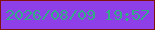 文字の大きさ：3、枠の色：801210、背景の色：8f3fe8、文字の色：33ab87 無料ブログパーツのブログ時計