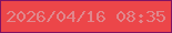 文字の大きさ：3、枠の色：801264、背景の色：ec4649、文字の色：e0878c 無料ブログパーツのブログ時計