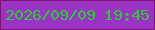 文字の大きさ：3、枠の色：801276、背景の色：9b33c5、文字の色：2acb33 無料ブログパーツのブログ時計