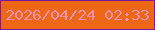 文字の大きさ：5、枠の色：8018a7、背景の色：ee6715、文字の色：f18fb1 無料ブログパーツのブログ時計