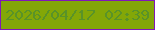 文字の大きさ：5、枠の色：8018b7、背景の色：83a707、文字の色：599328 無料ブログパーツのブログ時計