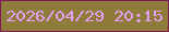 文字の大きさ：3、枠の色：801a56、背景の色：8f7c3b、文字の色：e4a0f8 無料ブログパーツのブログ時計