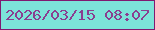 文字の大きさ：1、枠の色：801a71、背景の色：7ce4d9、文字の色：8a3e90 無料ブログパーツのブログ時計