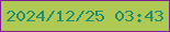 文字の大きさ：3、枠の色：801e96、背景の色：aec954、文字の色：258b71 無料ブログパーツのブログ時計