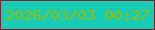 文字の大きさ：3、枠の色：80202f、背景の色：18cbb5、文字の色：98be03 無料ブログパーツのブログ時計