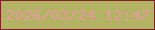 文字の大きさ：4、枠の色：80212a、背景の色：b2b363、文字の色：e79a9b 無料ブログパーツのブログ時計