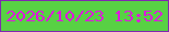 文字の大きさ：1、枠の色：8028b0、背景の色：58d144、文字の色：df17de 無料ブログパーツのブログ時計