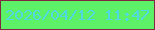 文字の大きさ：4、枠の色：802a41、背景の色：5df168、文字の色：4ed9e2 無料ブログパーツのブログ時計