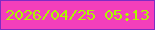文字の大きさ：4、枠の色：802bc3、背景の色：f43fbb、文字の色：acf701 無料ブログパーツのブログ時計