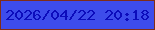 文字の大きさ：3、枠の色：802d16、背景の色：3d4ceb、文字の色：0c0cbc 無料ブログパーツのブログ時計