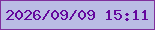 文字の大きさ：4、枠の色：802f9c、背景の色：babce4、文字の色：64079d 無料ブログパーツのブログ時計
