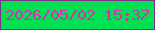 文字の大きさ：4、枠の色：803087、背景の色：02e053、文字の色：d72eb7 無料ブログパーツのブログ時計