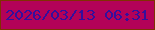 文字の大きさ：4、枠の色：803102、背景の色：b30258、文字の色：330f9d 無料ブログパーツのブログ時計