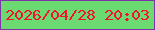 文字の大きさ：2、枠の色：8033a6、背景の色：6ada71、文字の色：f31331 無料ブログパーツのブログ時計