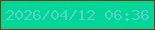 文字の大きさ：3、枠の色：80370e、背景の色：00d698、文字の色：57d1c7 無料ブログパーツのブログ時計