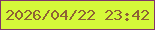 文字の大きさ：5、枠の色：80376b、背景の色：d5f939、文字の色：8e6334 無料ブログパーツのブログ時計